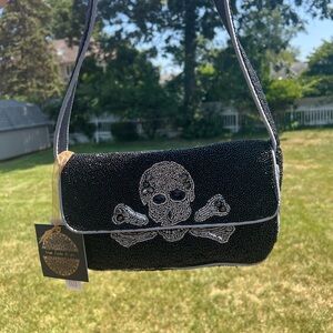 VIRAL HALLOWEEN BLACK BEADED SKULL BAG